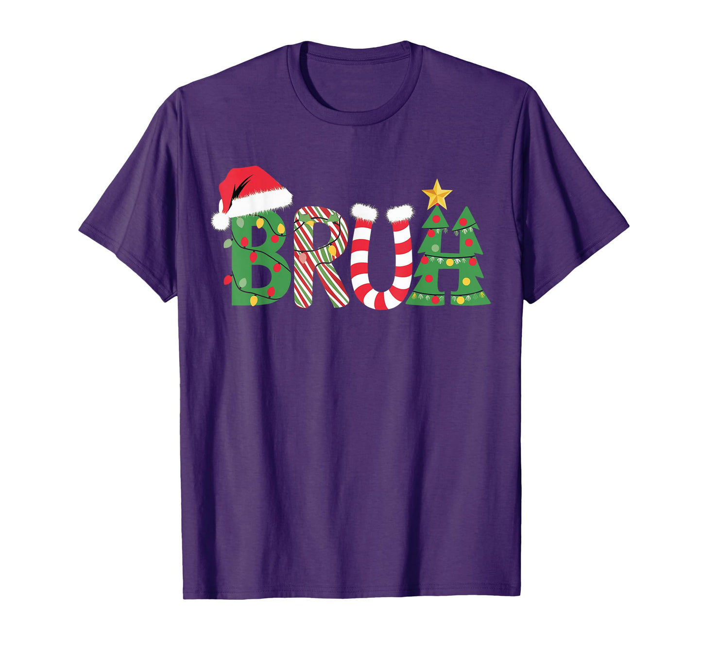 Christmas Shirts for Kids Boys Bruh Funny Christmas Women T-Shirt