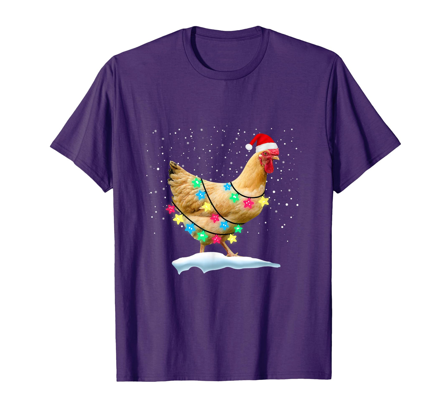 Chicken Christmas Santa Hat Farm Animal Funny Xmas Family T-Shirt