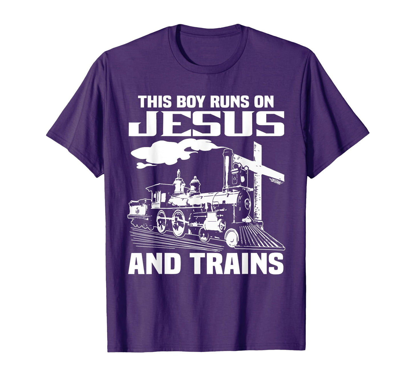 This Boy Runs On Jesus And Trains T-Shirt