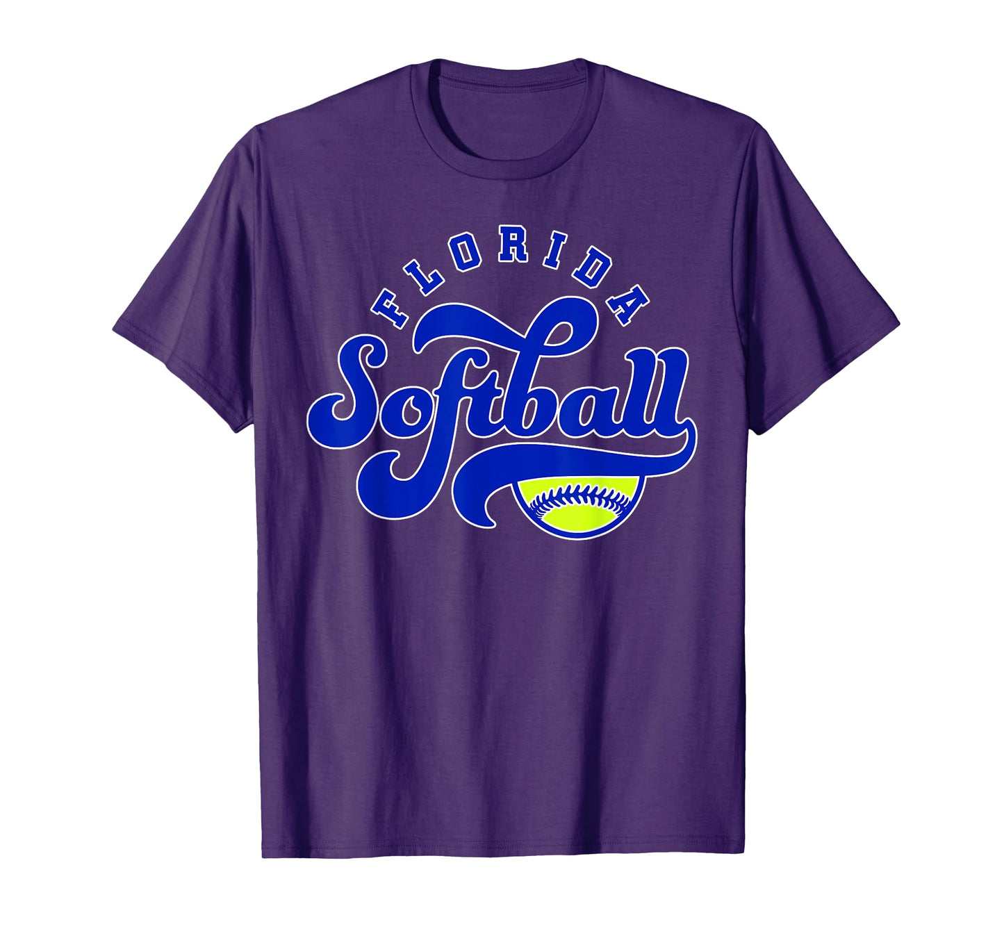 Florida Softball Vintage Mens Kids Team Retro Softball Fan T-Shirt