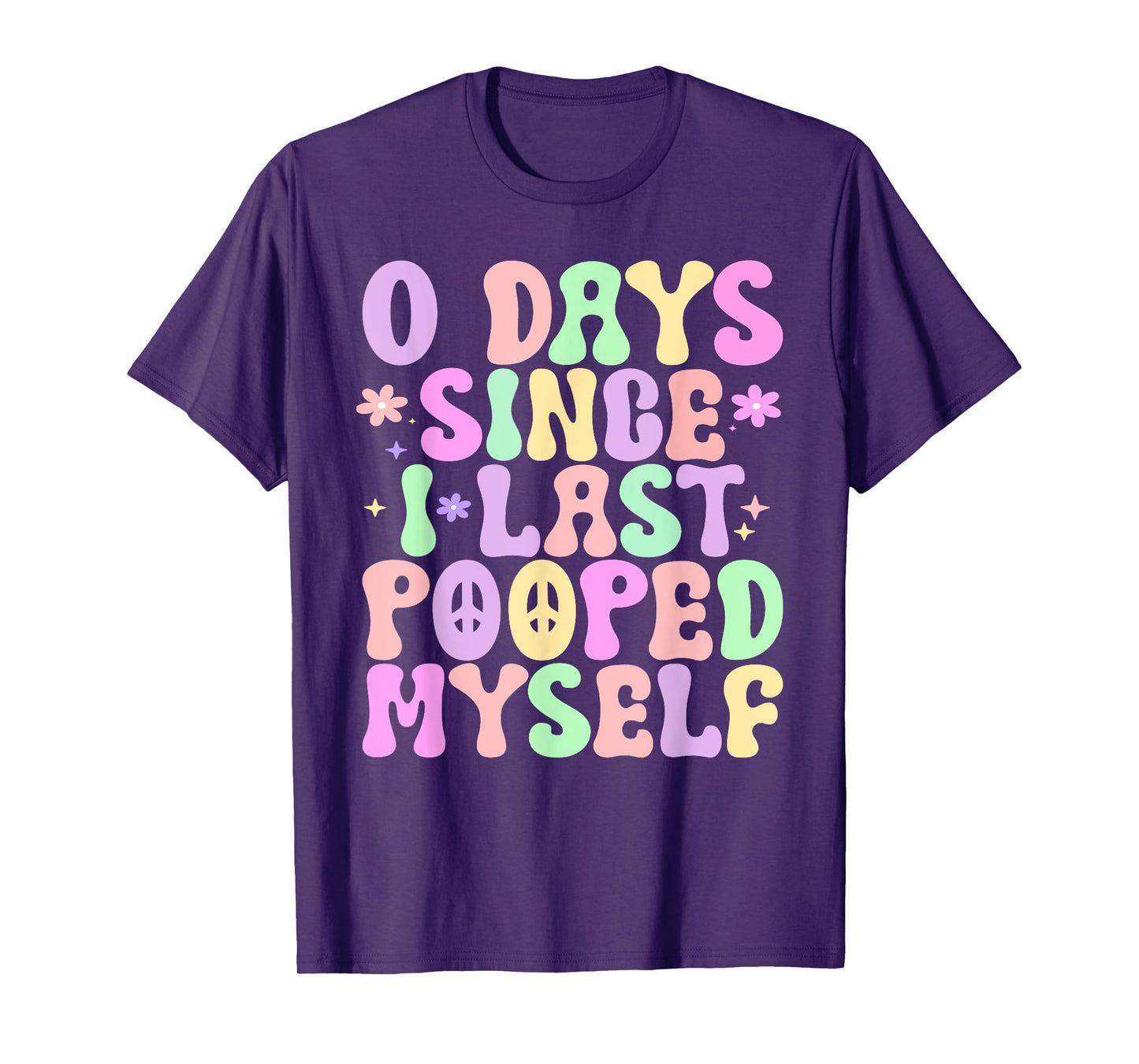 0 Days Since I Last Pooped Myself Funny Adult Humor Meme T-Shirt