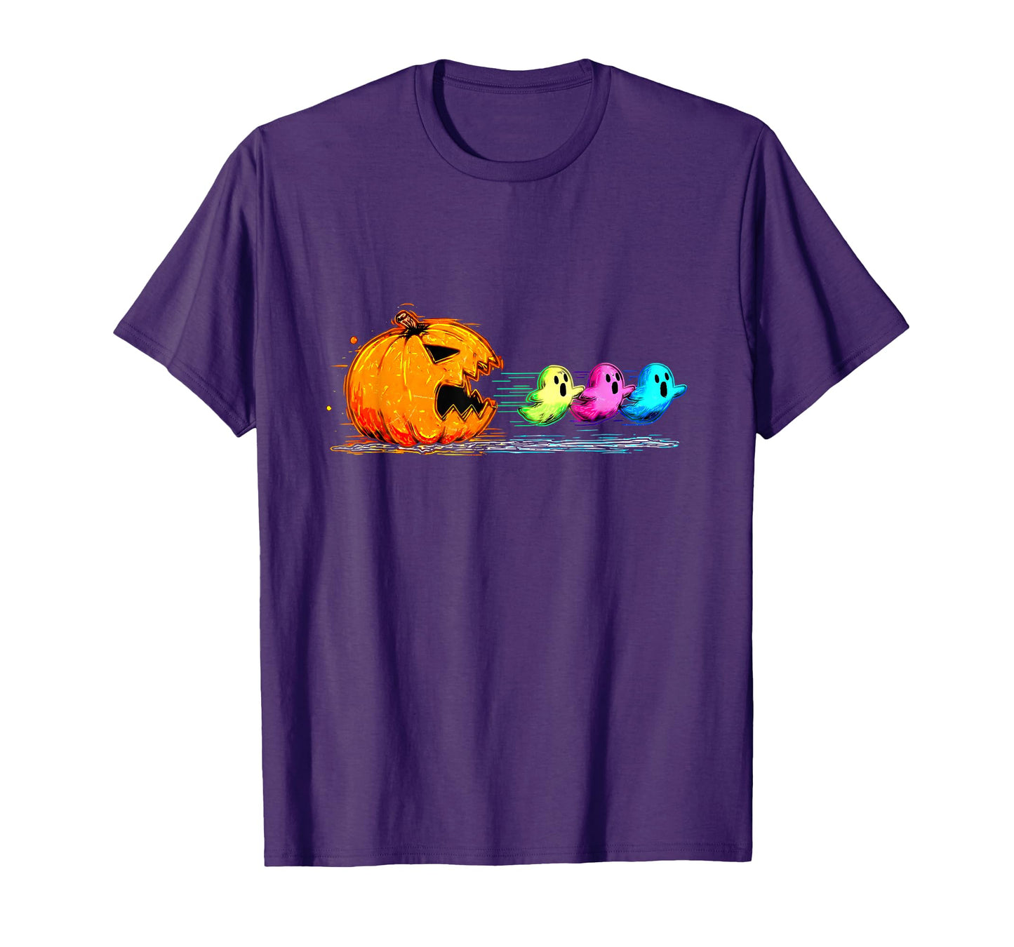 Pumpkin Chasing Ghost Halloween Pumpkin Boo Spooky Season T-Shirt