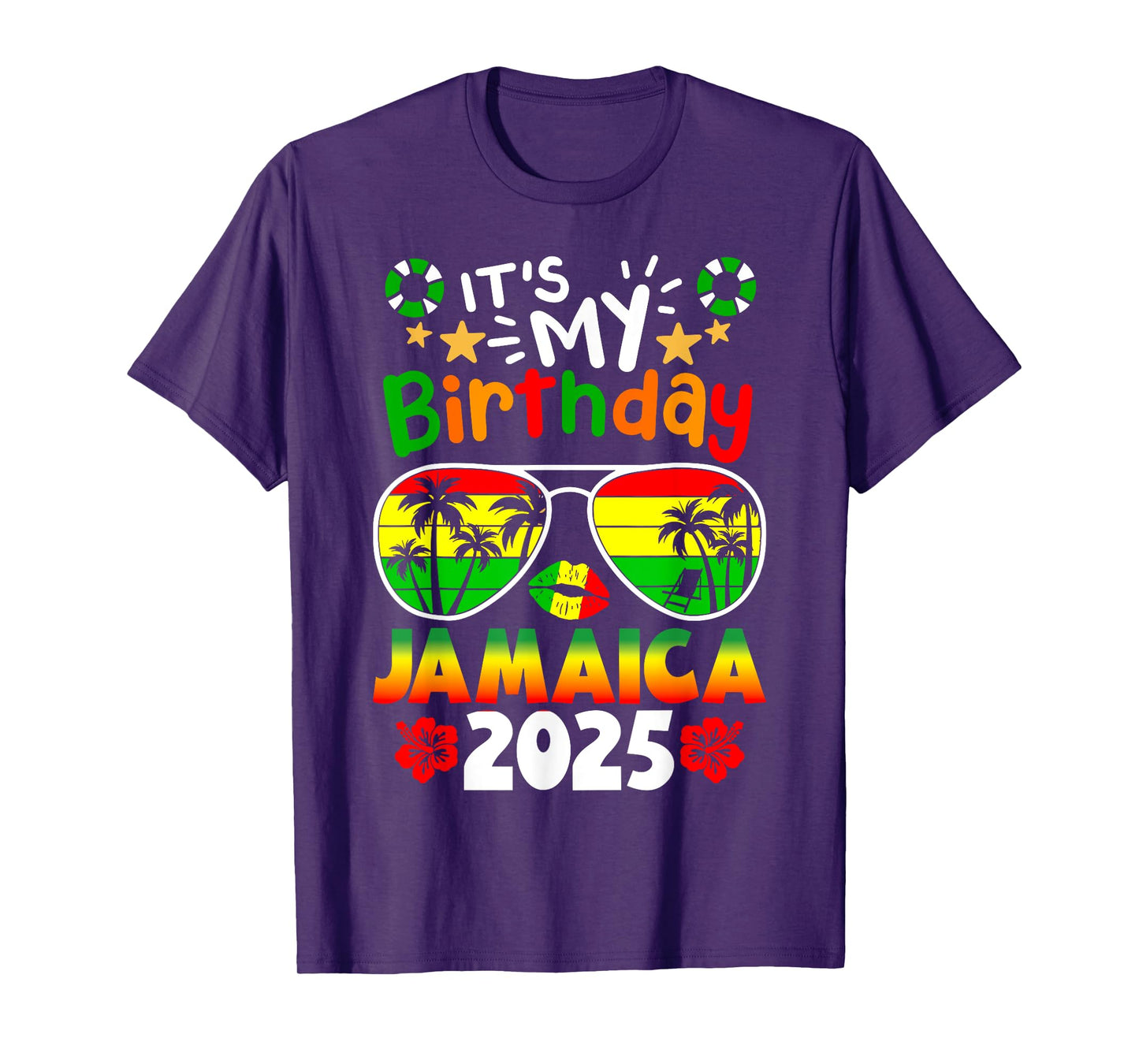 It's My Birthday Jamaicaa 2025 Sunglasses Matching Bday Trip T-Shirt