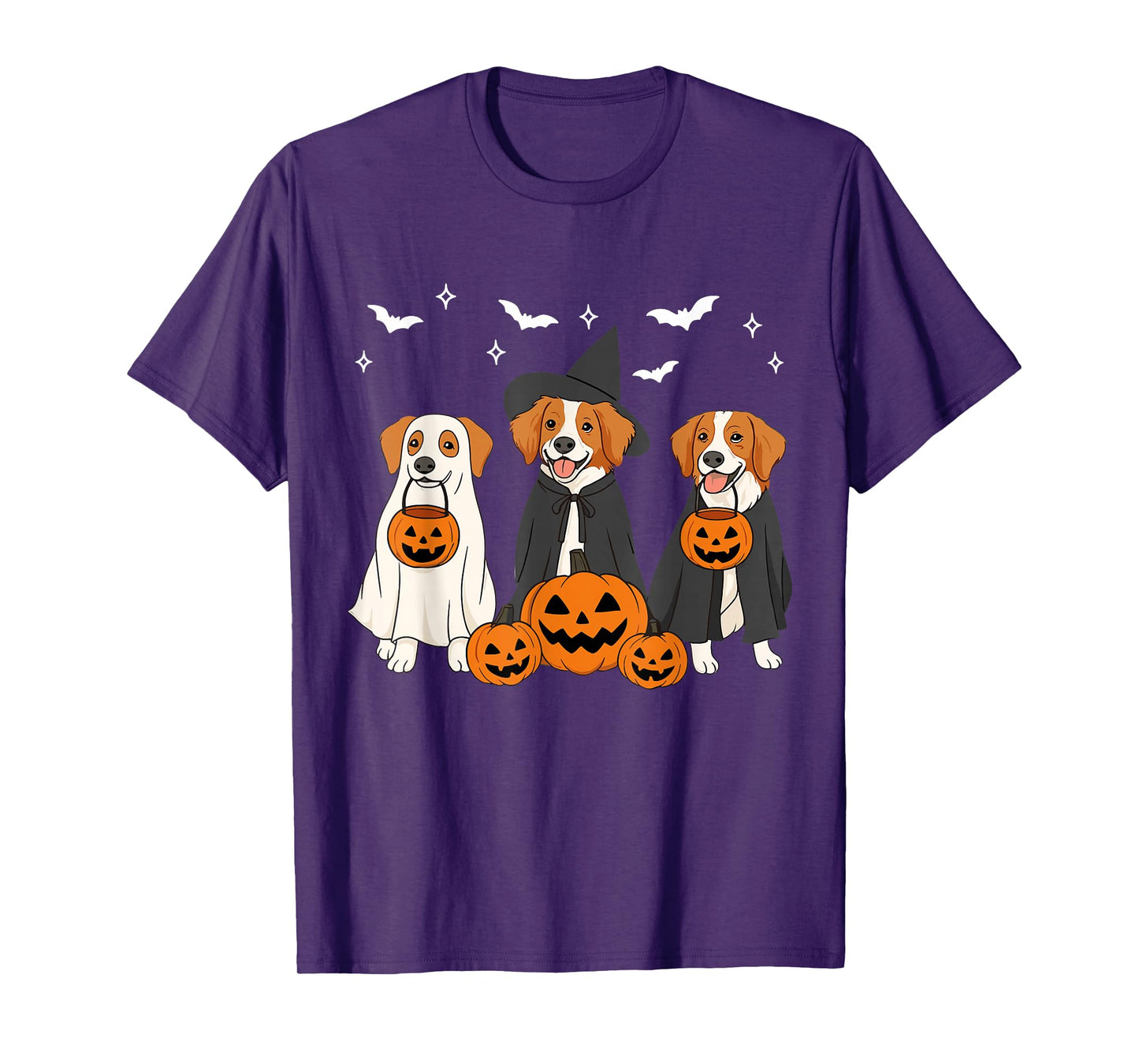 Witch Brittany Spaniel Dog Halloween Ghost Brittany Dog Mom T-Shirt