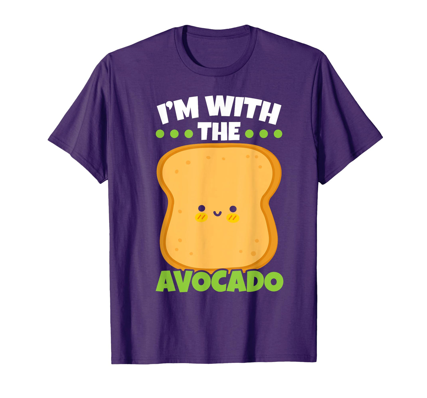 I'm With The Avocado Toast Bread Halloween Matching Couples T-Shirt