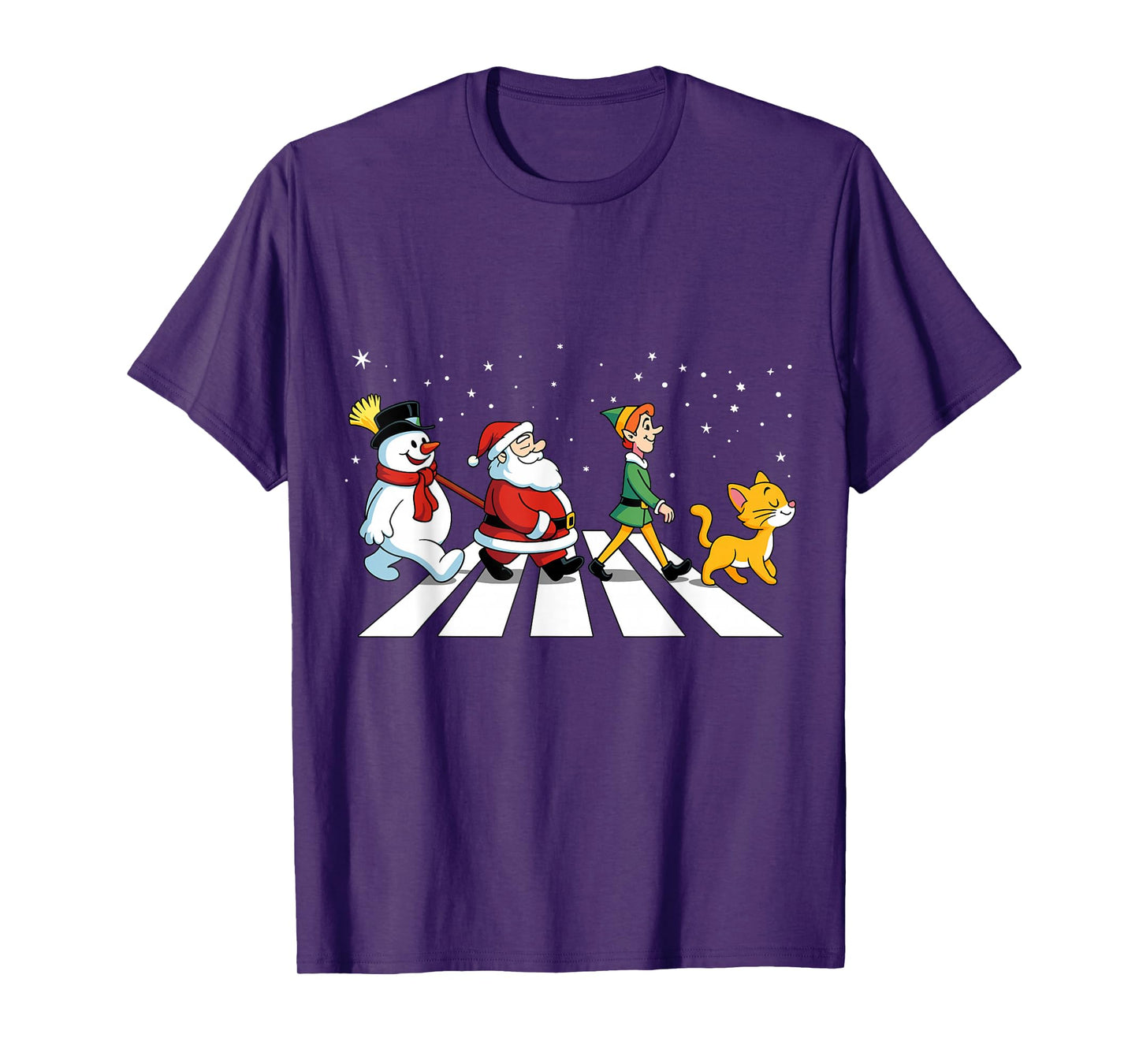 Cats Road Crossings Funny Christmas T-Shirt