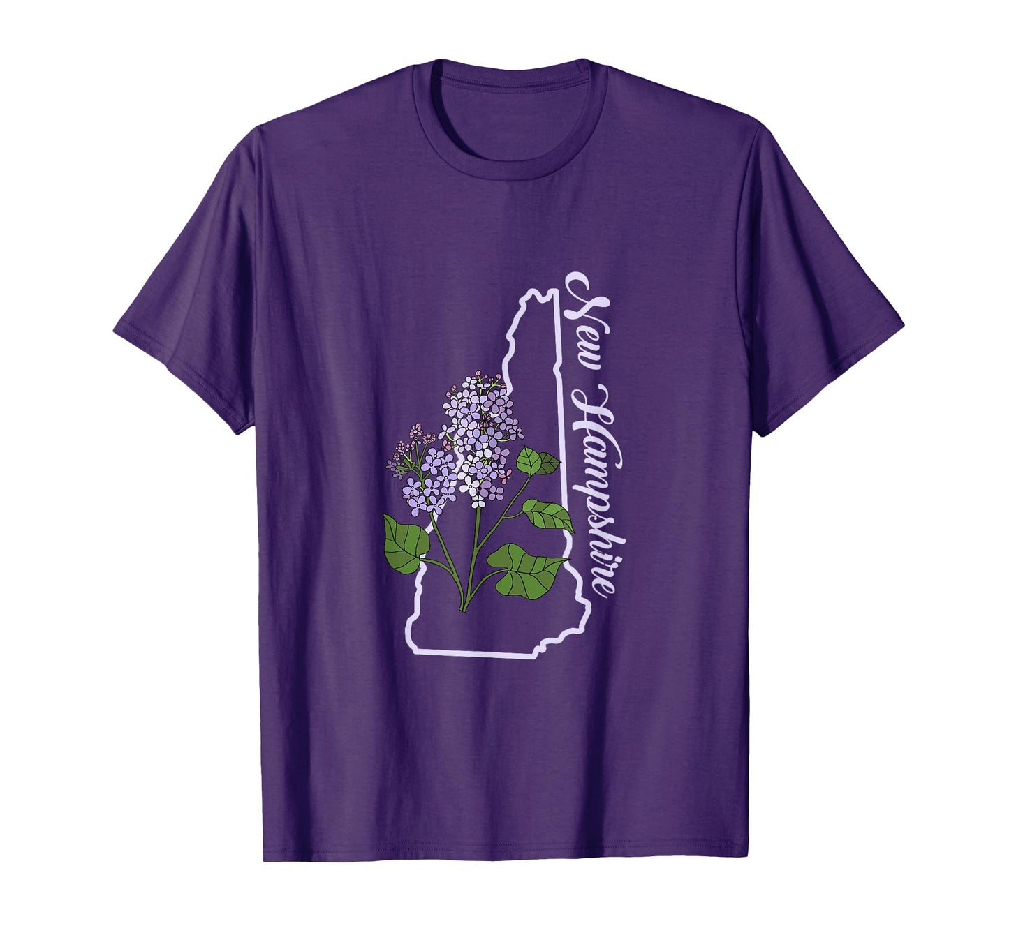 State of New Hampshire Purple Lilac Flower T-Shirt