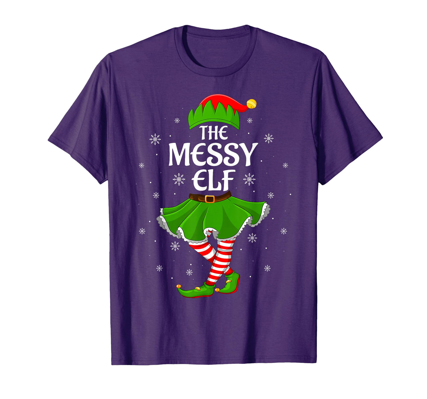 Messy Elf Christmas Family Girls Women Elf Squad Xmas T-Shirt