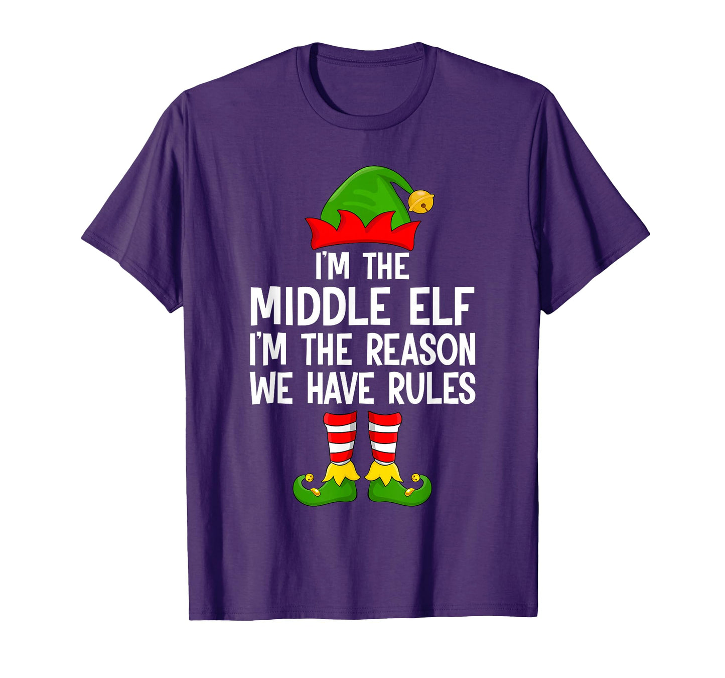 Middle Elf Xmas Matching Family Elf Squad Christmas T-Shirt