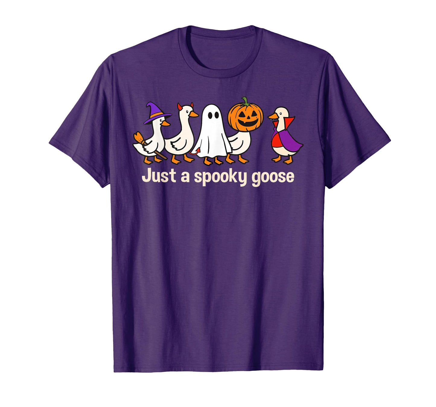 Just A Spooky Goose Halloween Silly Duck Spooky Season T-Shirt