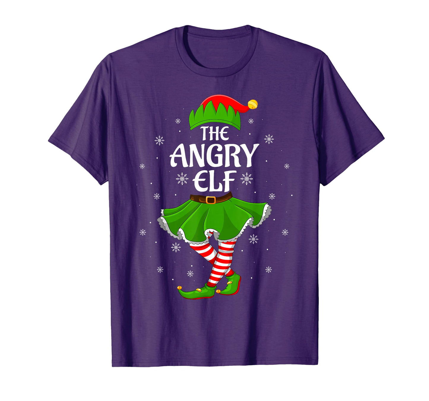 Angry Elf Christmas Family Girls Women Elf Squad Xmas T-Shirt