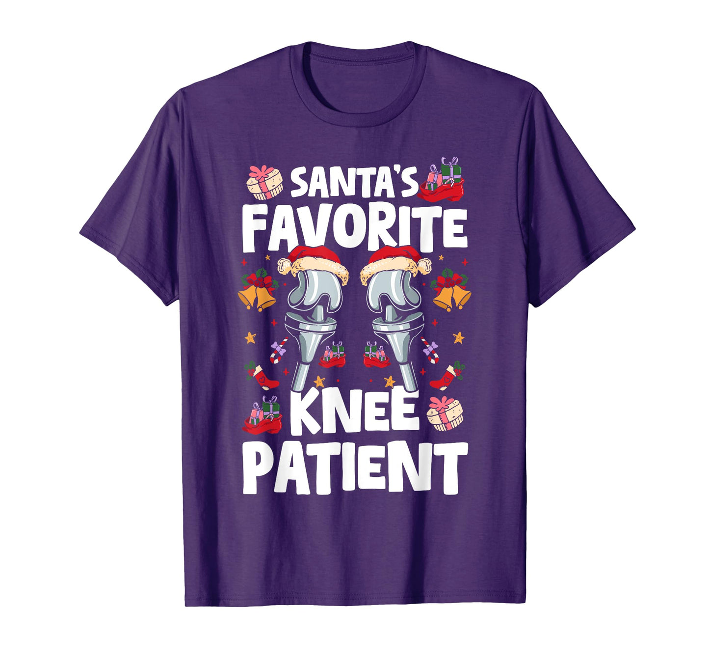 Santas Favorite Knee Patient Knee Replacement Surgery Xmas T-Shirt
