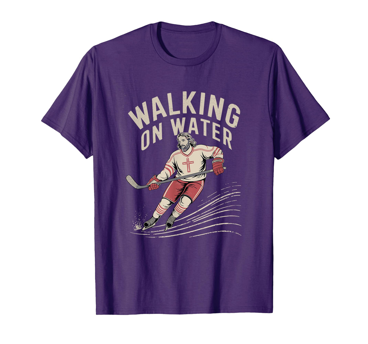 Walking on Water - Christian Religious Hockey Player T-Shirt