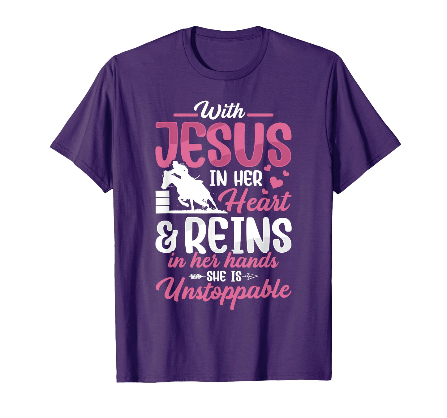 With Jesus Barrel Racer Race Barrel Racing Horse Rodeo Women T-Shirt