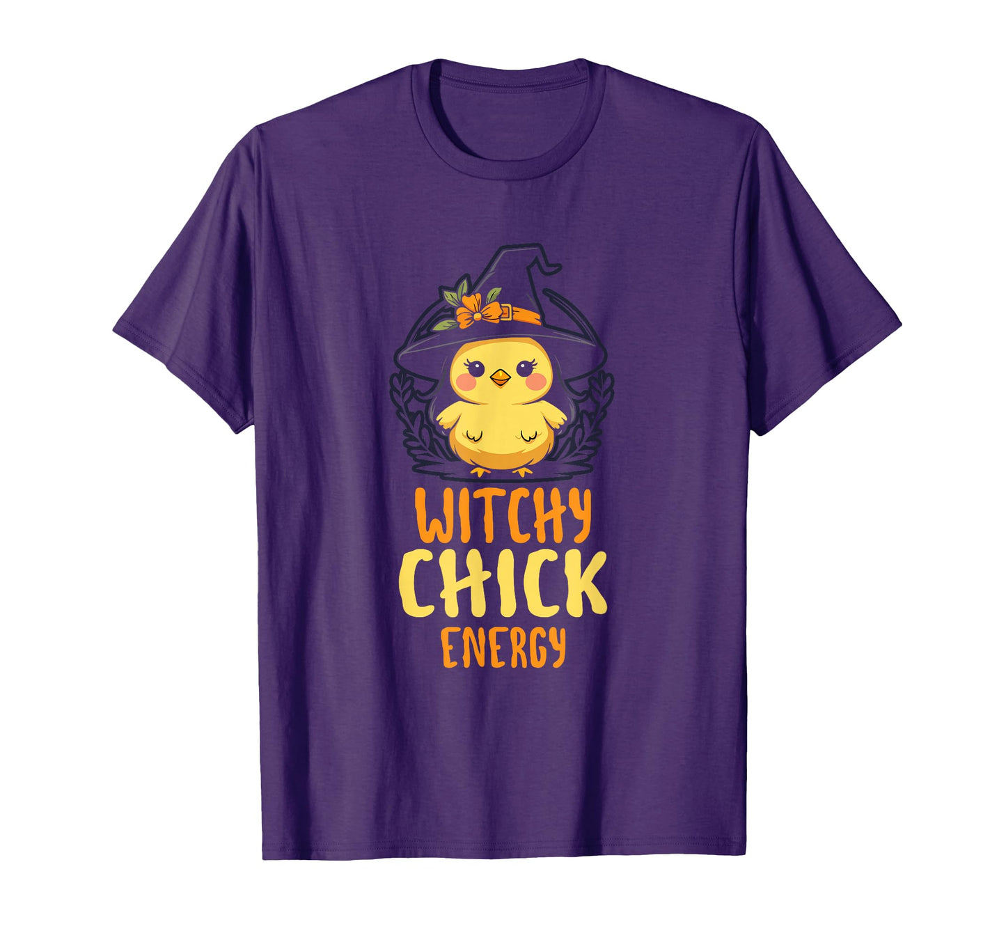 Witchy Chick Energy Funny Halloween Chicken Witch T-Shirt