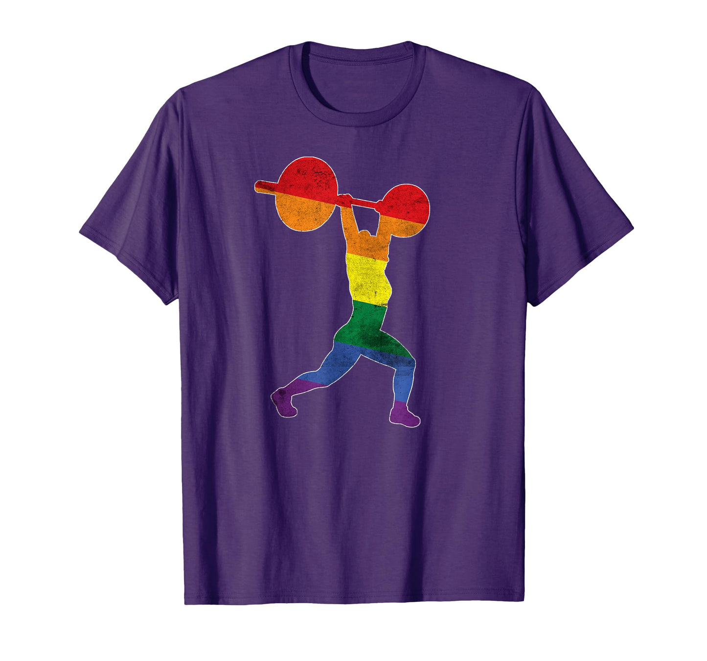 Gay Pride Weightlifting training Gym distressed look T-Shirt