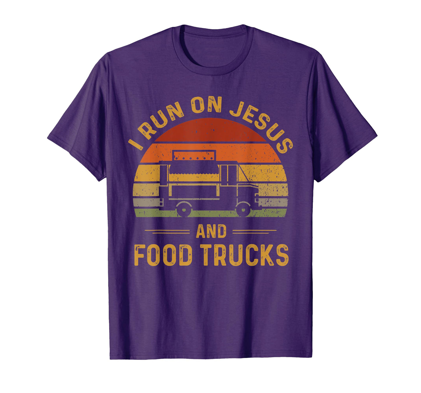 I Run On Jesus And Food Trucks Funny Christian Food Truck T-Shirt