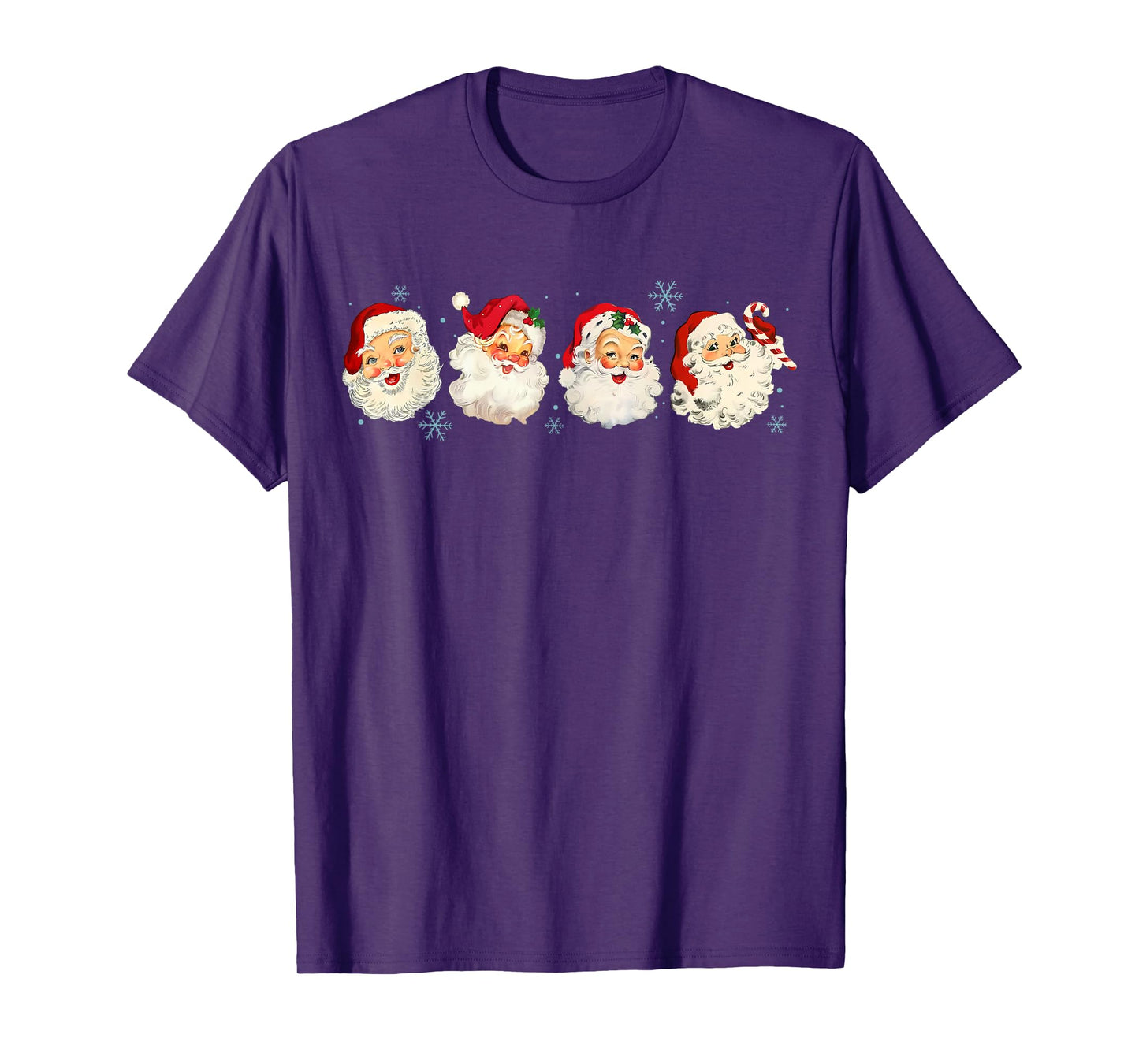 Vintage Christmas Santa Claus Faces Funny Old Fashioned Xmas T-Shirt