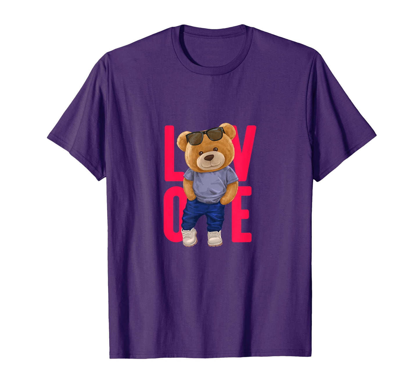 Wear Cool Teddy Bear Fashion Guy Cartoon Graphic Designs Fun T-Shirt
