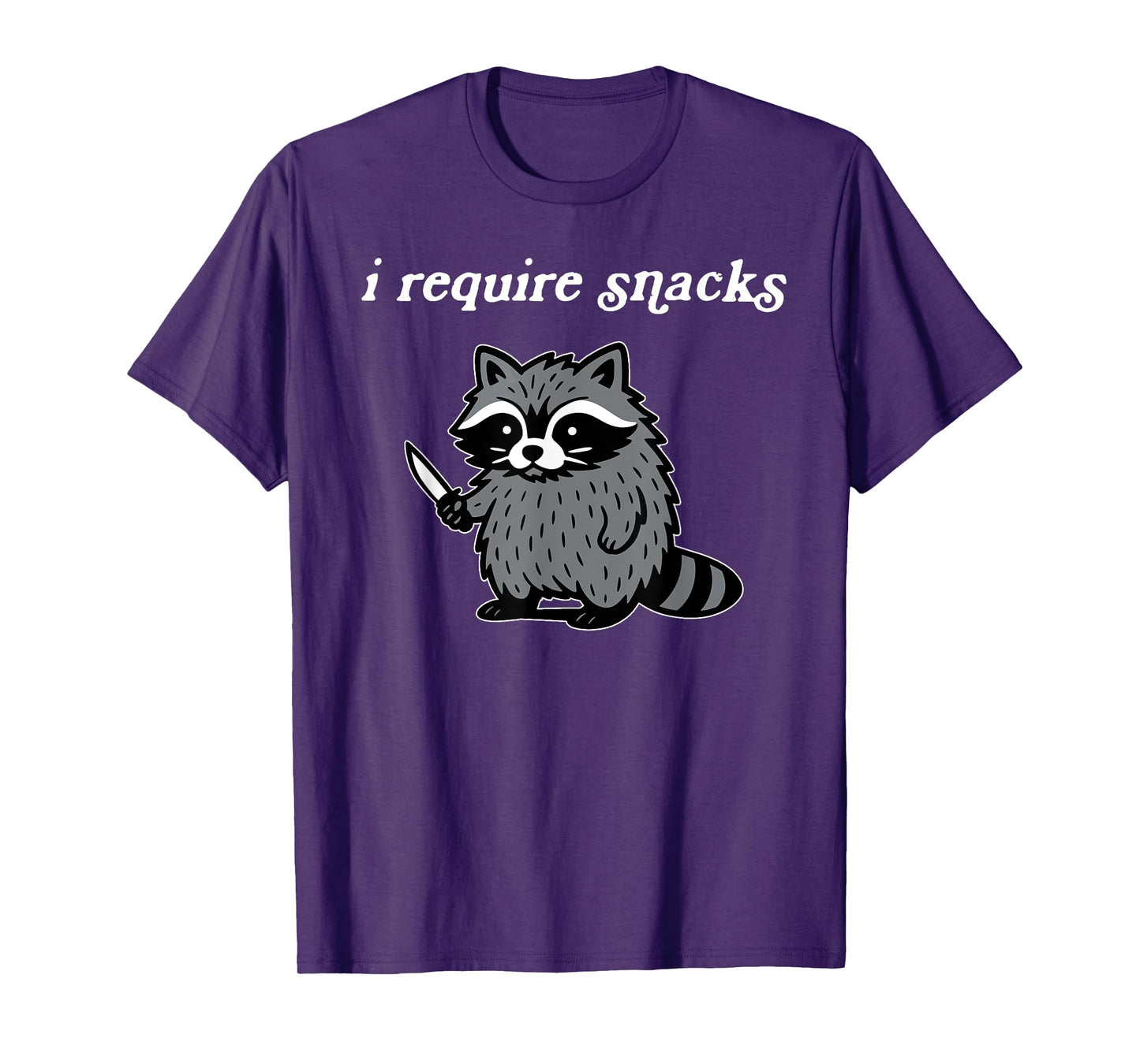 I Require Snacks Funny Raccoon Retro Raccoon Meme T-Shirt