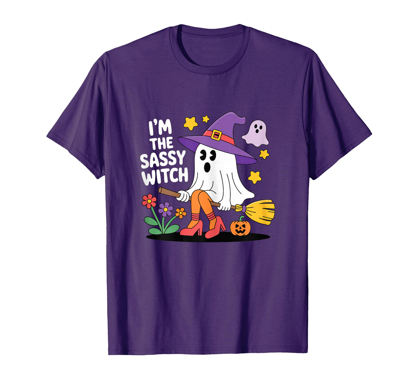 Funny Sassy Witch Halloween Ghost Cute Broomstick Magic Humo T-Shirt