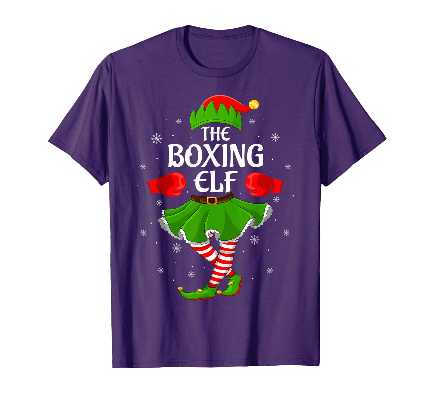 Boxing Elf Christmas Family Girls Women Elf Squad Xmas T-Shirt