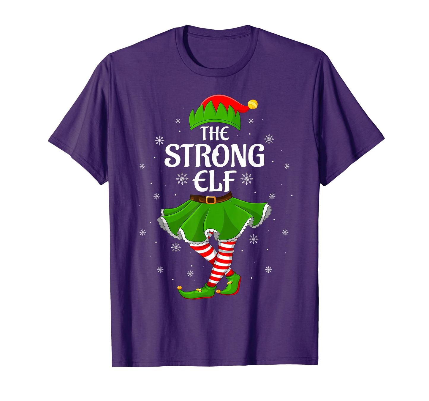Strong Elf Christmas Family Girls Women Elf Squad Xmas T-Shirt