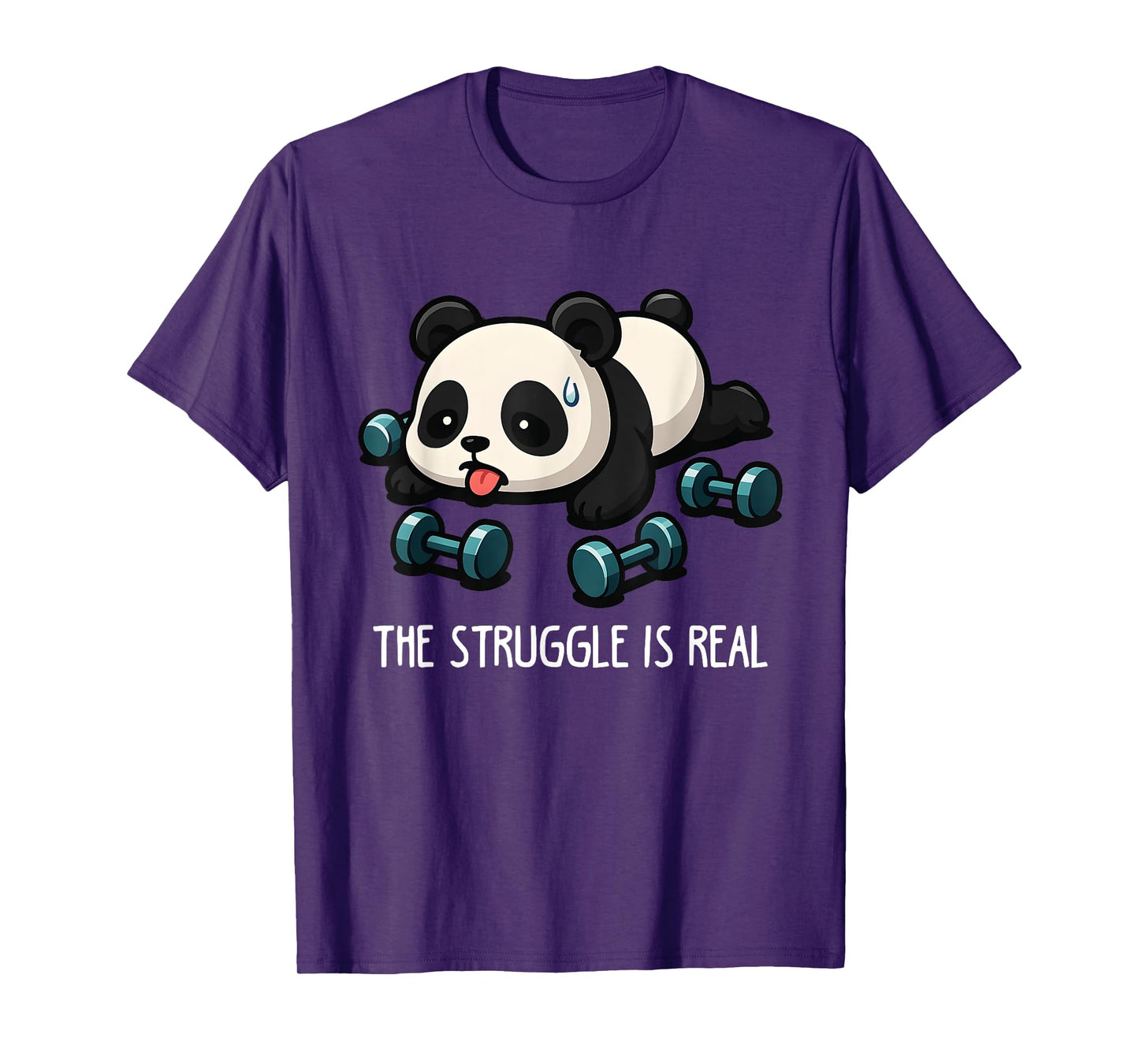 Funny Cute Baby Panda Workout Gym Fitness Weightlifting Gift T-Shirt