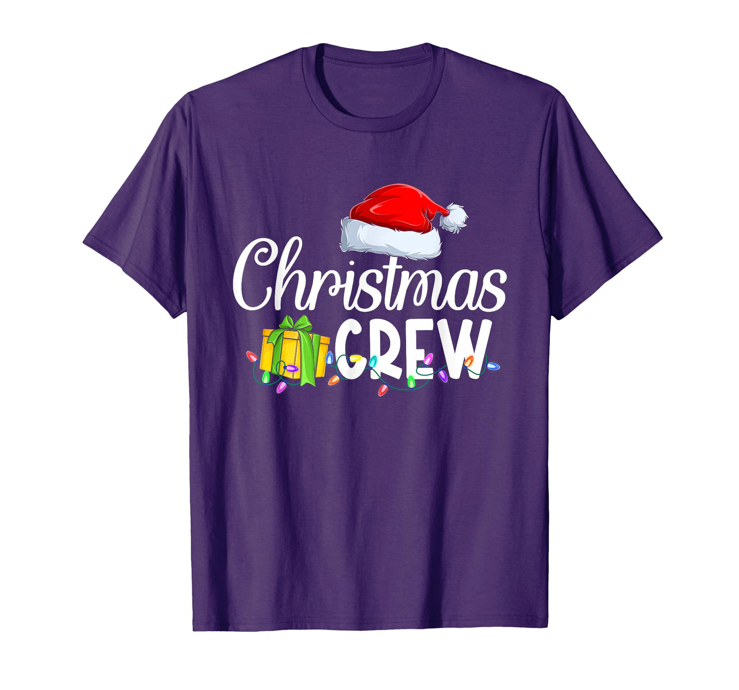 Merry Christmas Crew Xmas Lights Family Matching Pajamas T-Shirt