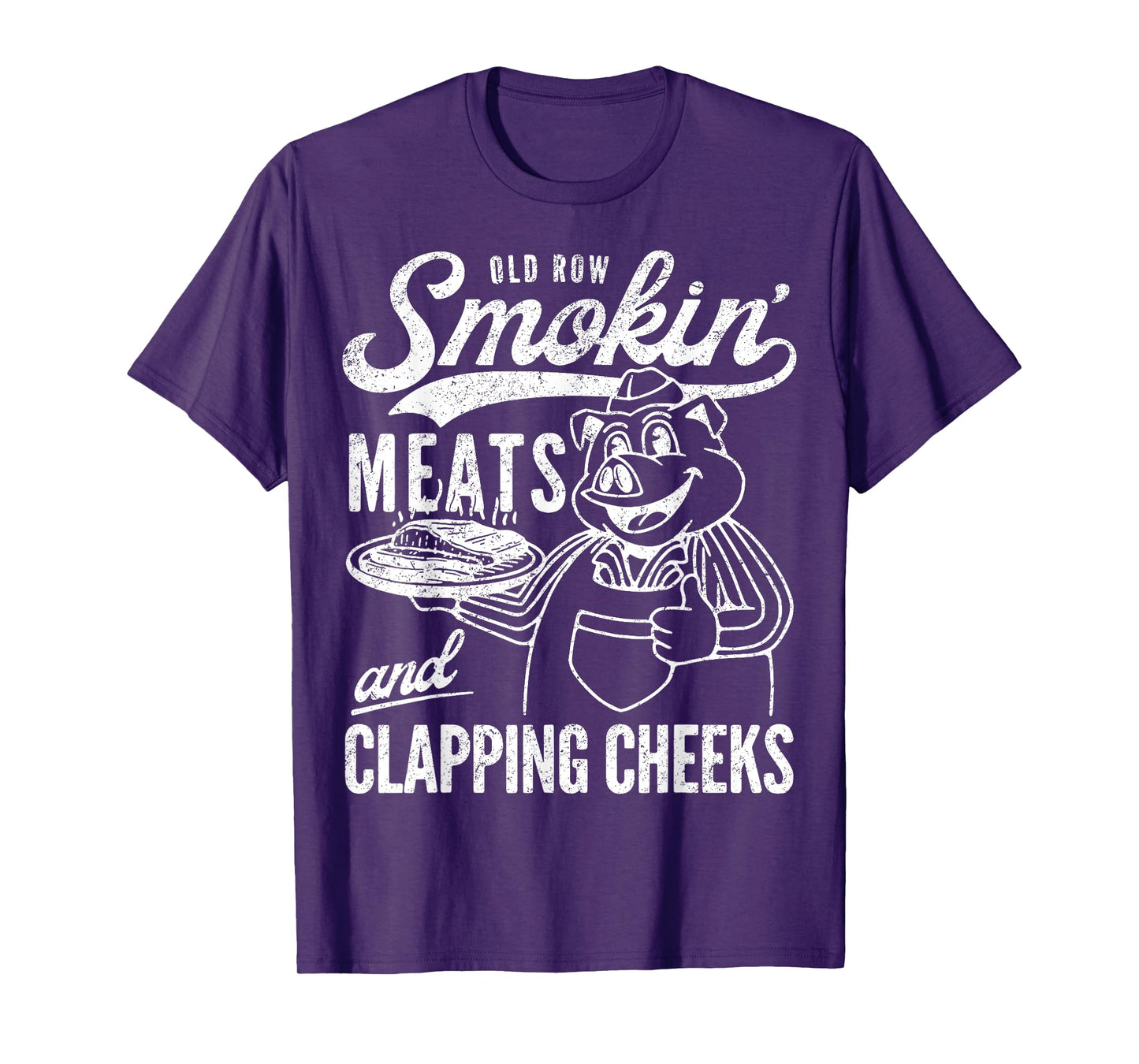 Retro Funny Old Row Smokin' Meats And Clapping Cheeks T-Shirt