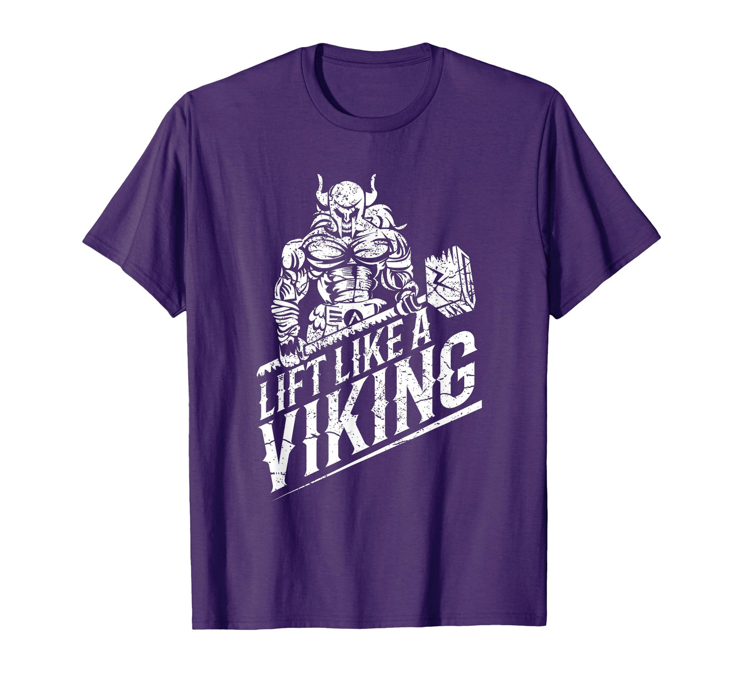 Lift like a Viking Workout Gym Distressed Design T-Shirt