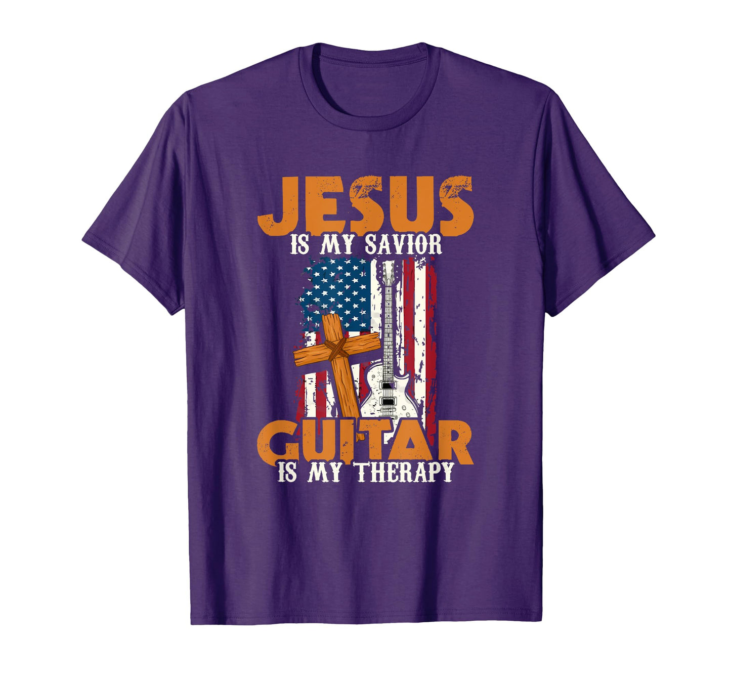 Jesus Is My Savior Guitar Is My Therapy Guitarist T-Shirt