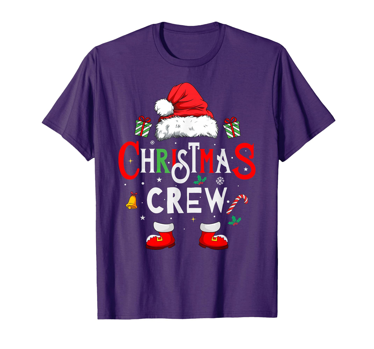 Christmas Crew Pajamas Matching Family Santa Squad Xmas T-Shirt