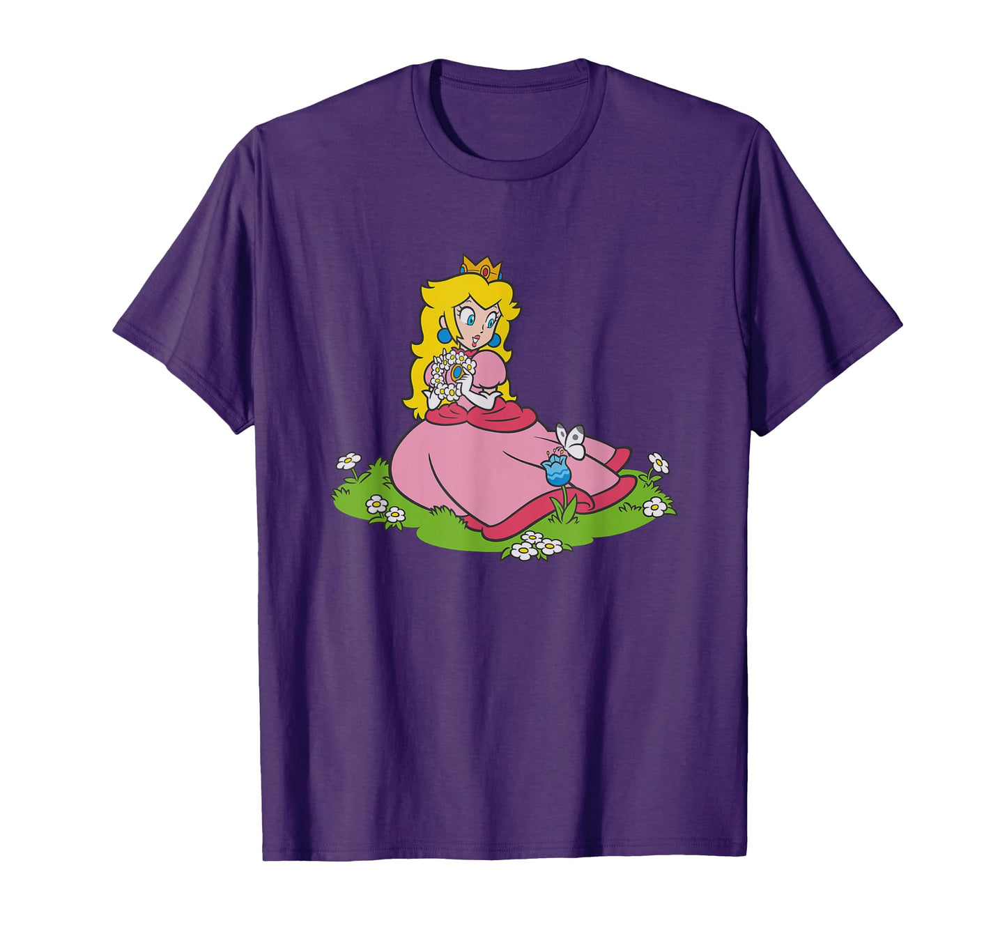 Super Mario Bros Princess Peach & Butterfly Portrait T-Shirt