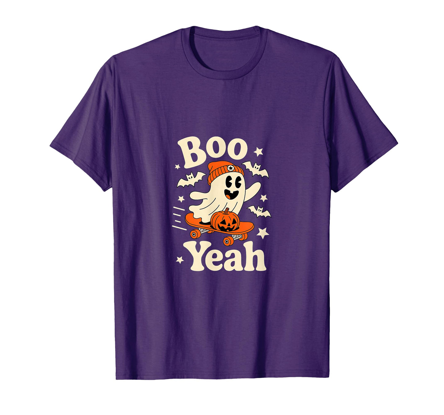 Boo Yeah Halloween Ghost Boys Retro Skateboard Toddler Kids T-Shirt