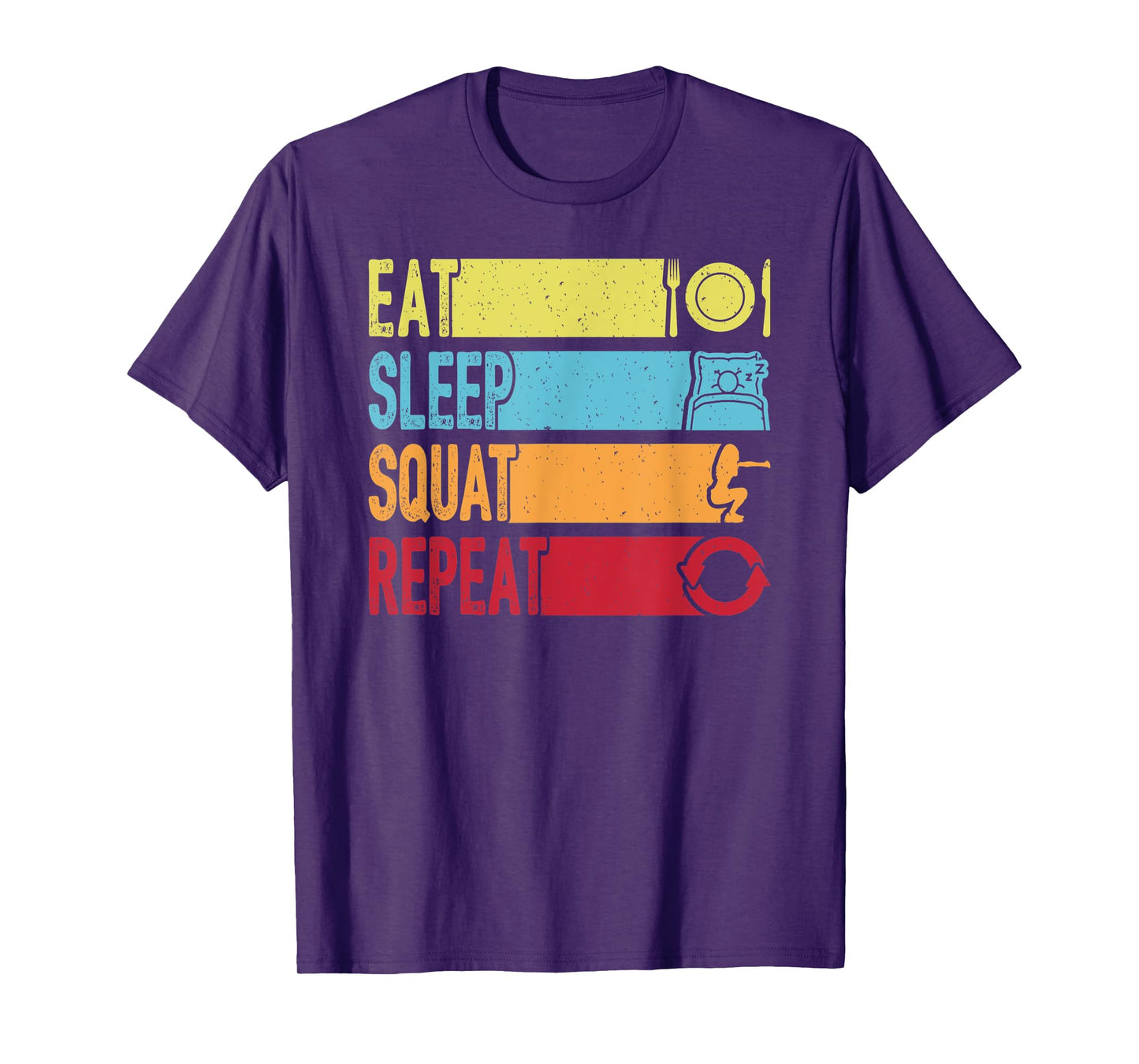 Daily Workout Gift Vintage Eat Sleep Squat Repeat Gym T-Shirt