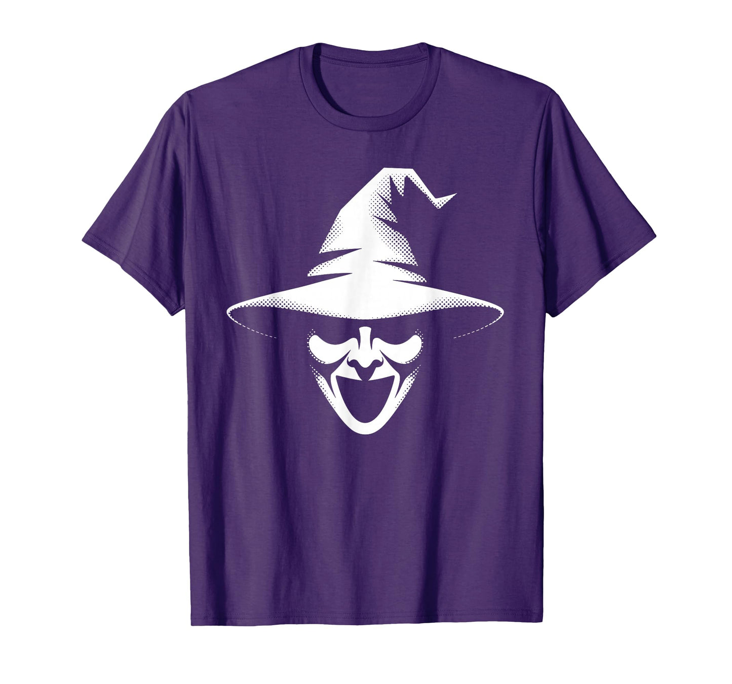 Creepy Witch Face Hat Halloween Party Spooky Costume T-Shirt