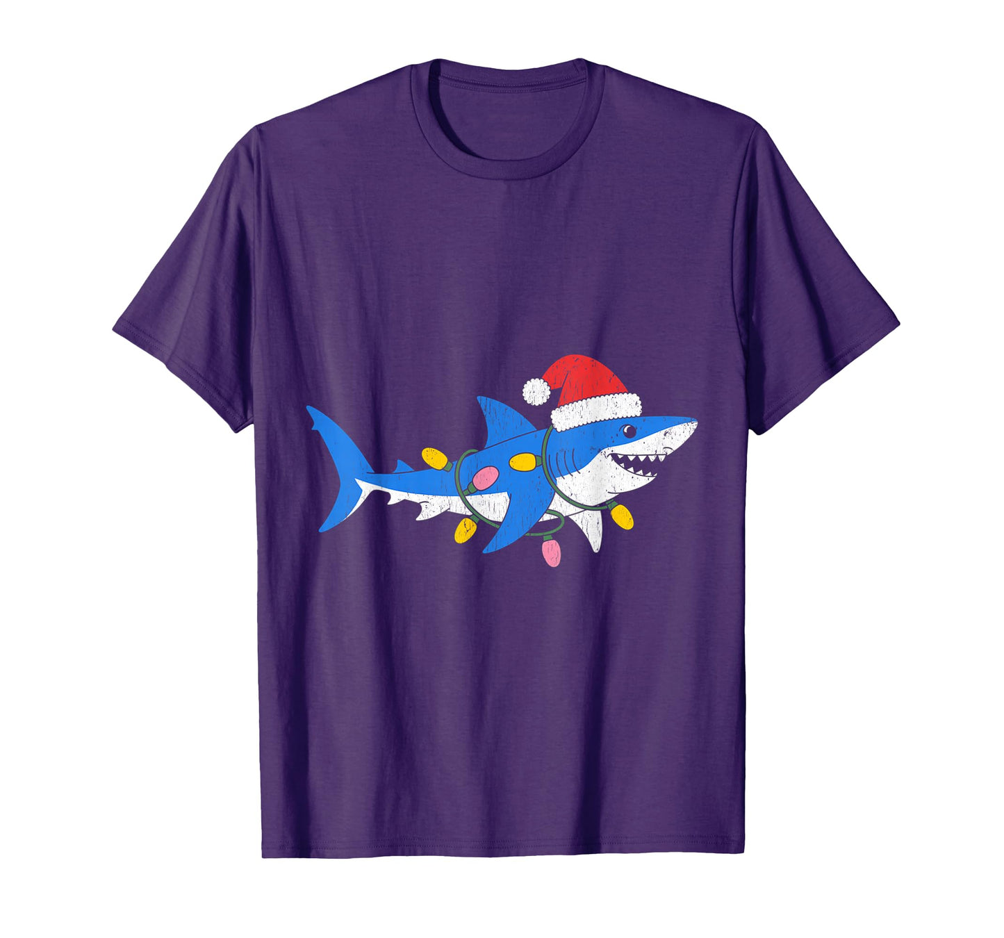 Funny Shark Santa Hat Christmas T-Shirt