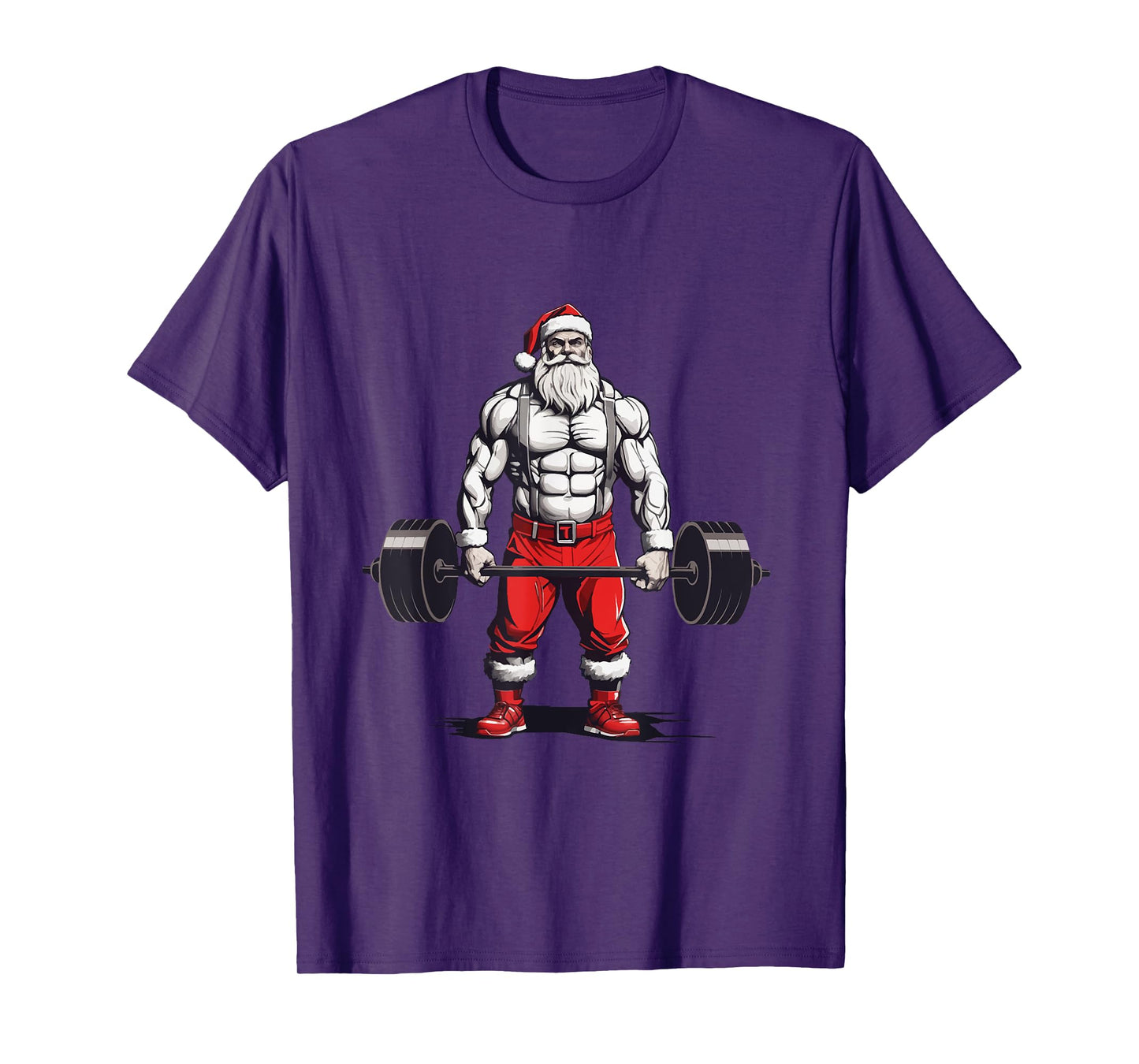Santa Deadlift Bodybuilder Funny Fitness Christmas T-Shirt