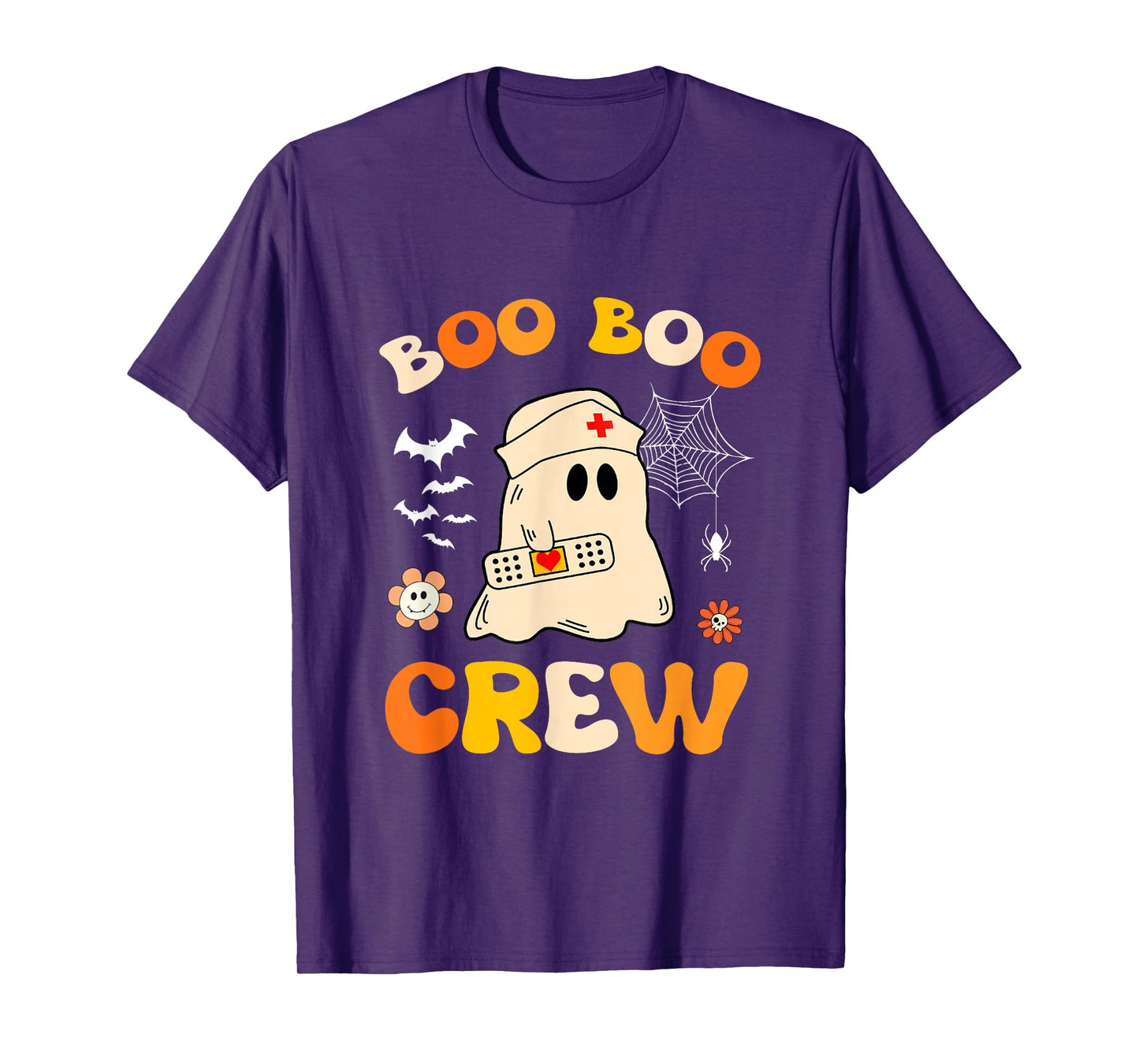 Groovy Boo Boo Crew Nurse Women Funny Halloween Ghost Nurse T-Shirt