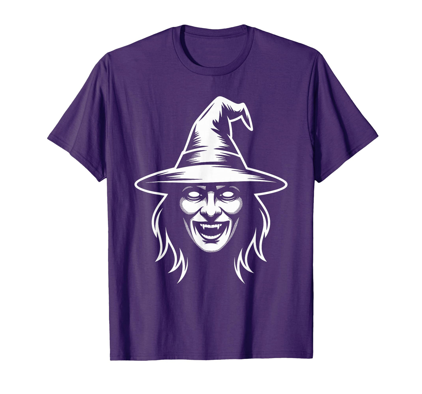 Creepy Witch Face Spooky Halloween Costume Horror Party T-Shirt