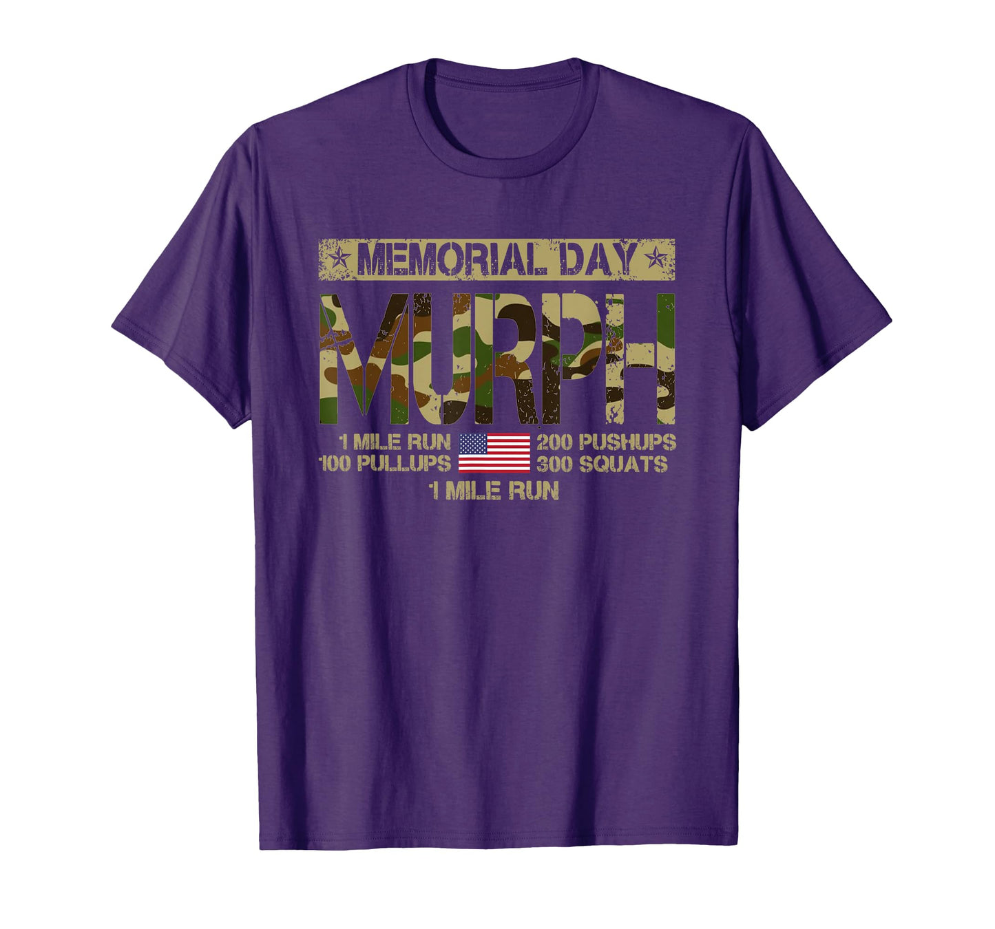 Murph Challenge Memorial Day Patriotic WOD American Flag Women Men T-Shirt