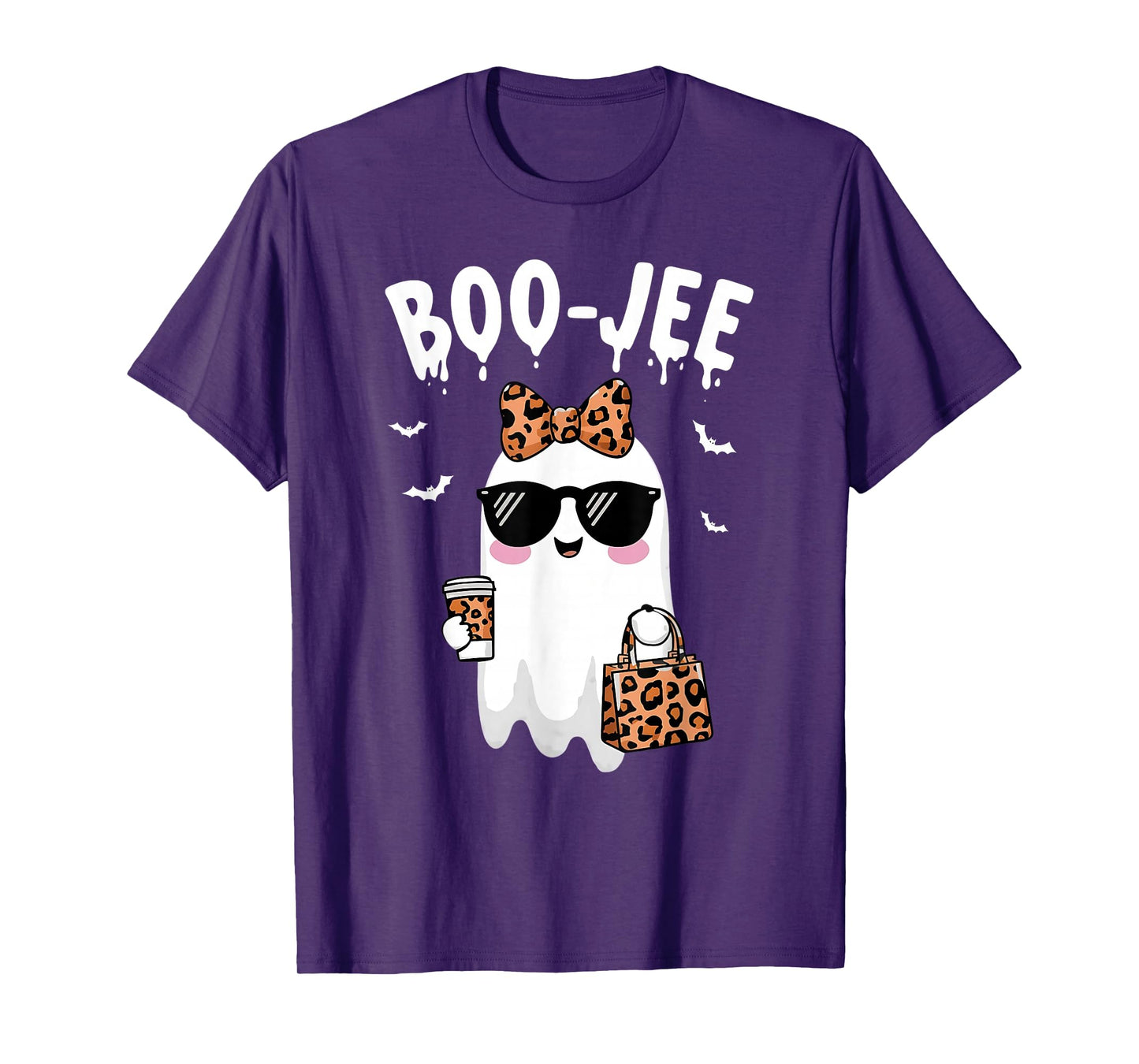 Boo JEE Boujee Pink Ghost Halloween October Vibes T-Shirt