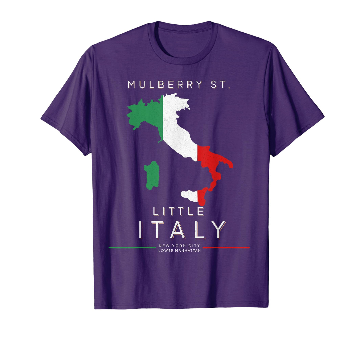 Little Italy New York Italian Map Vintage Souvenir T-Shirt