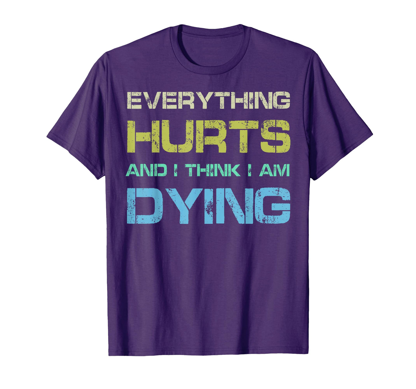 Everything Hurts & I Think I'm Dying Funny Gym Tee Workout T-Shirt