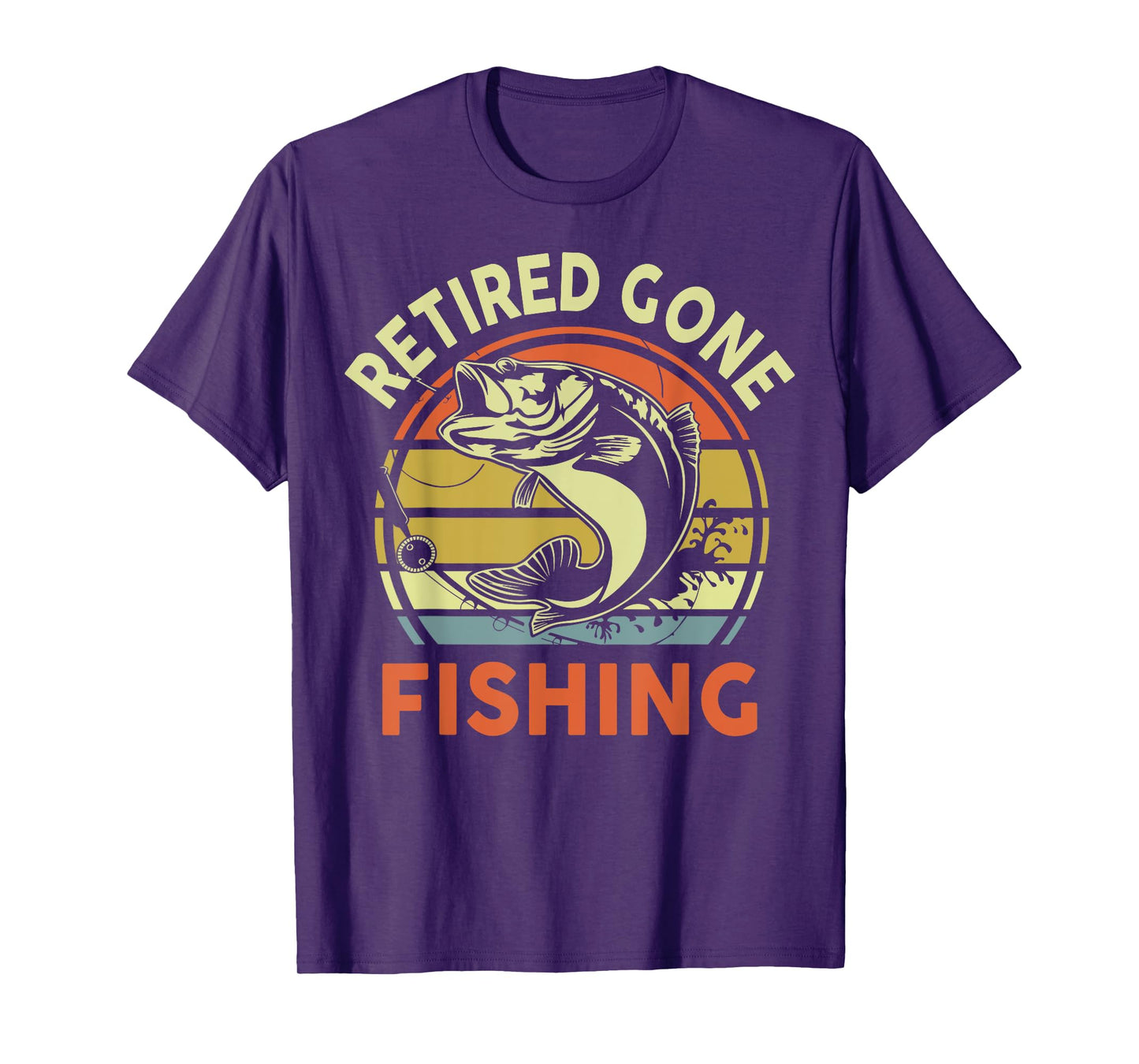 Retired Gone Fishing Grandpa Father Day Gift Funny Bass Dad T-Shirt