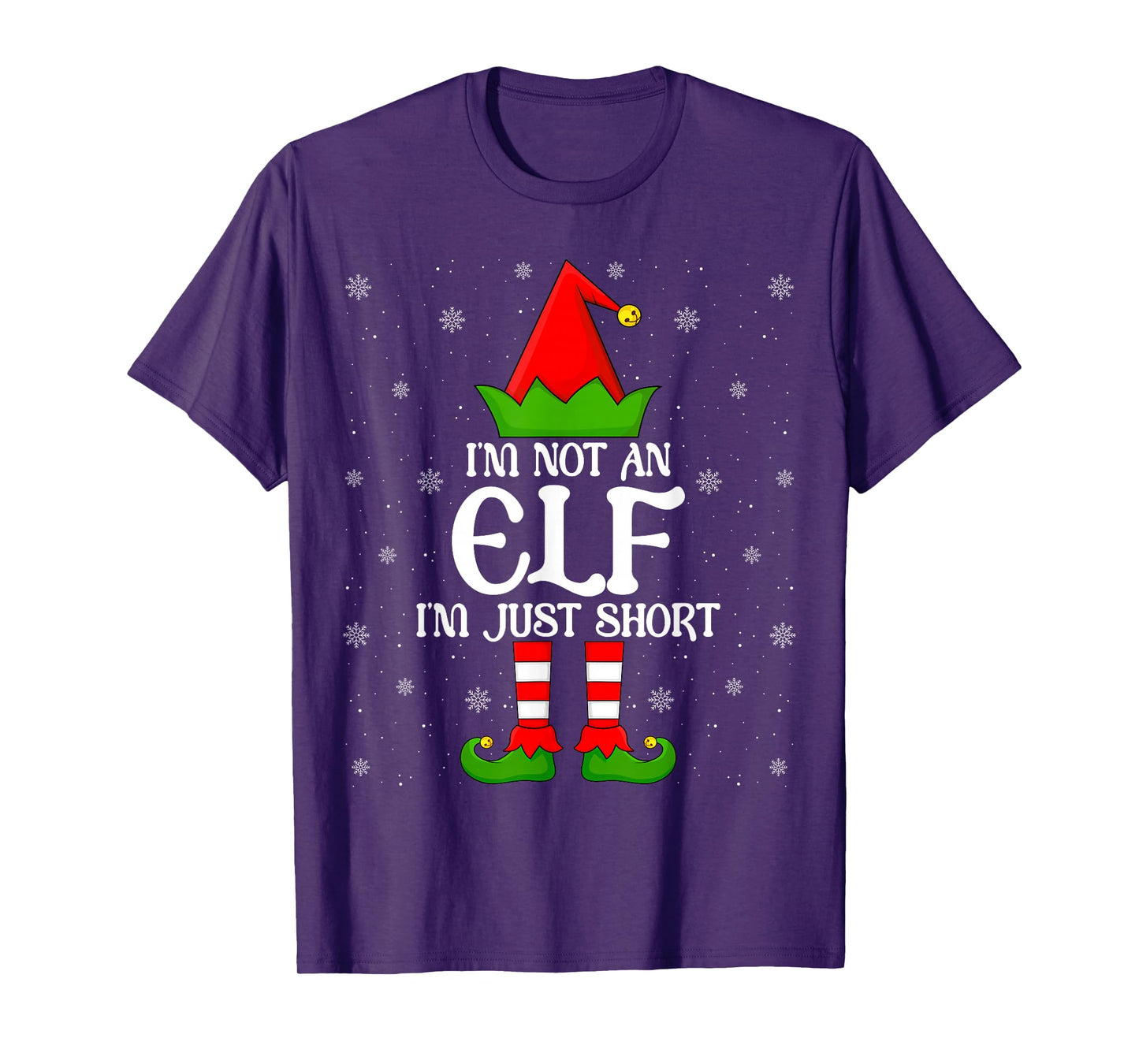 I'm Not an Elf I'm Just Short Christmas Family Elf Xmas T-Shirt