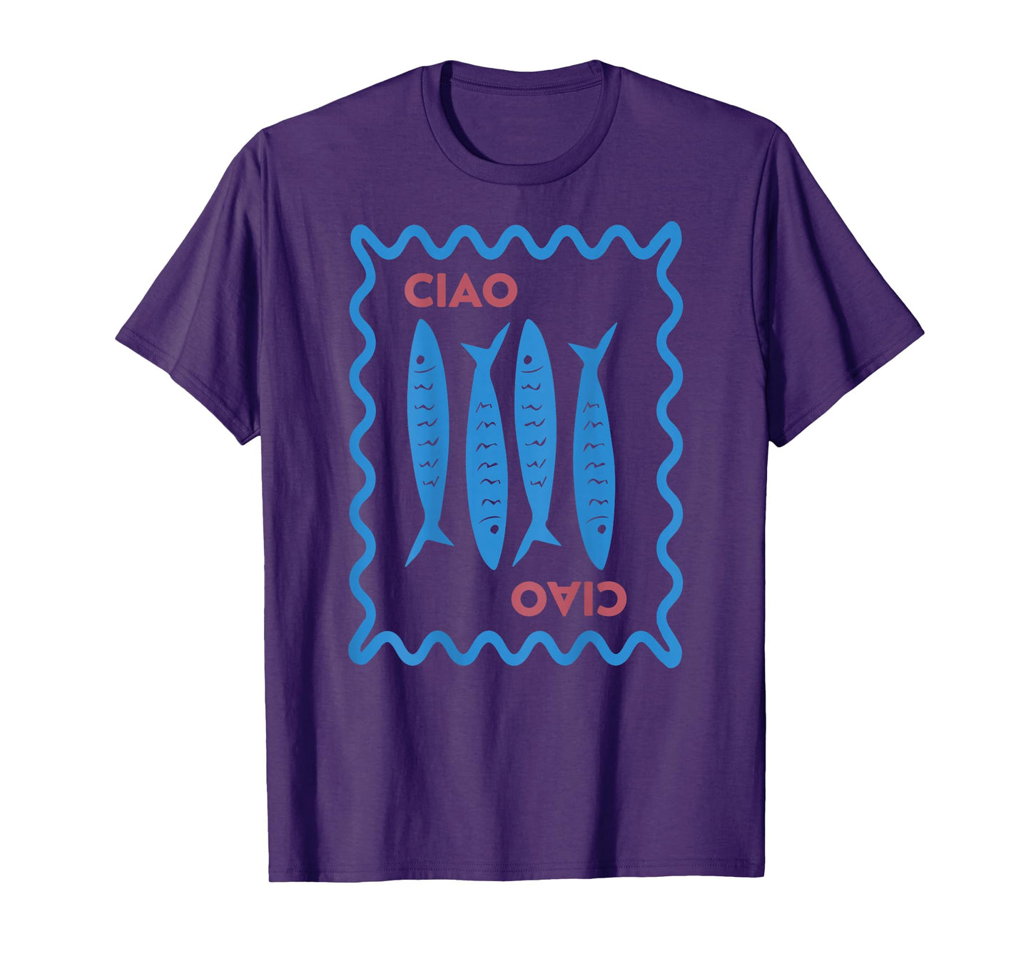 vintage Italian ciao sardine chinoiserie , ciao Summer vibe T-Shirt