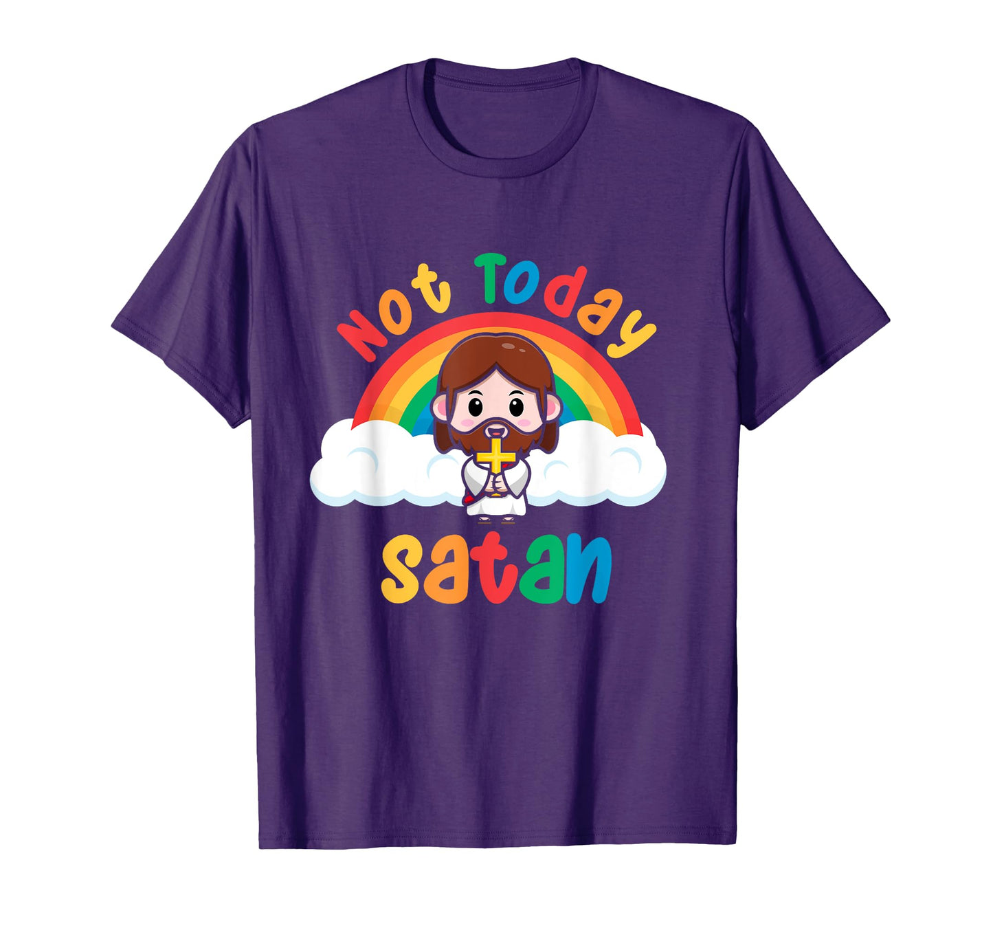 Rainbow Jesus Not Today Satan T-Shirt