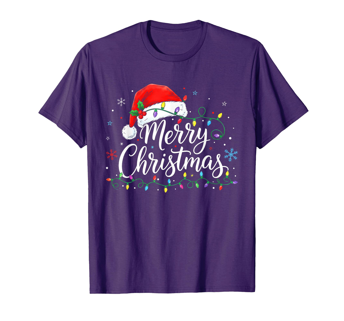 Funny Merry Christmas Cute Santa Hat Xmas Matching Family T-Shirt